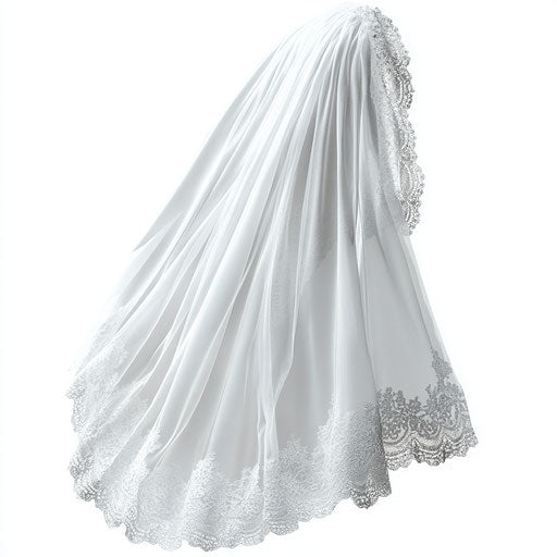 Realistic clipart of a Bridal Veil, high-resolution, isolated