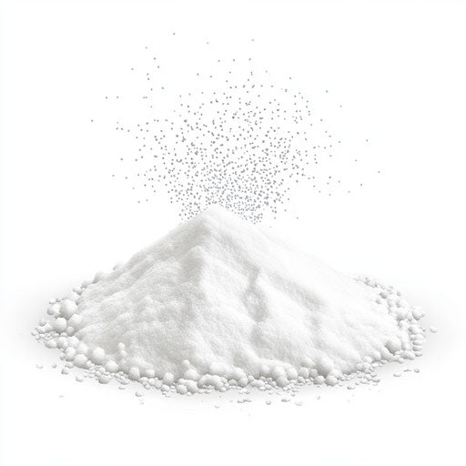 3D Powder on flat white background