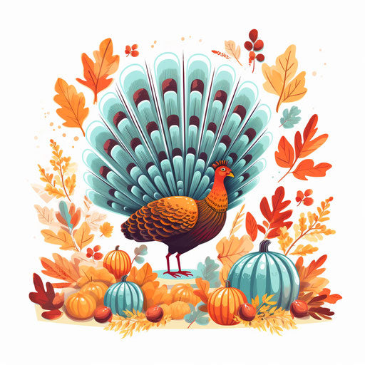 Thanksgiving clipart in the style of pastel colors, on white background
