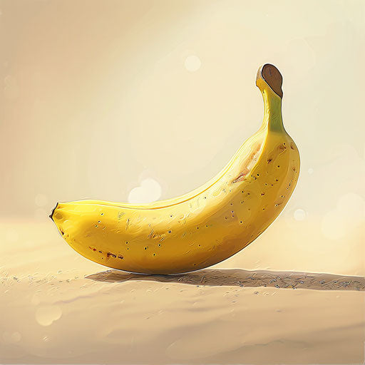 Banana clipart in photo realistic style with a flat background