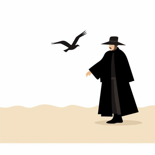 Minimalist pilgrim clipart on white background