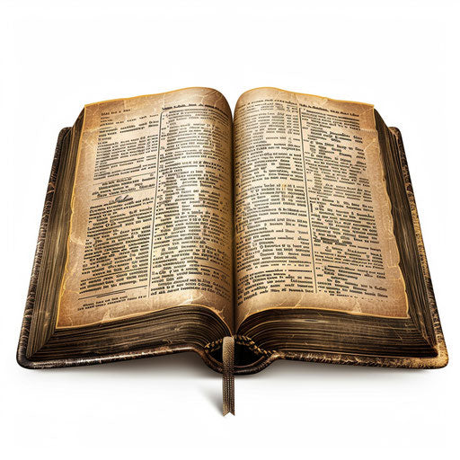 Realistic dictionary clipart on a white flat background