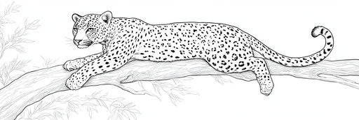 Very simple leopard coloring book page 3:1