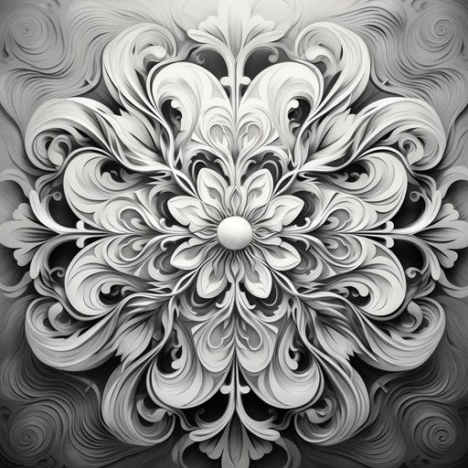 Elegant pattern on abstract background, tattoo style, graphite realism