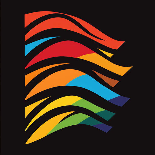 Bold and dynamic logo on high-contrast background, strong colors