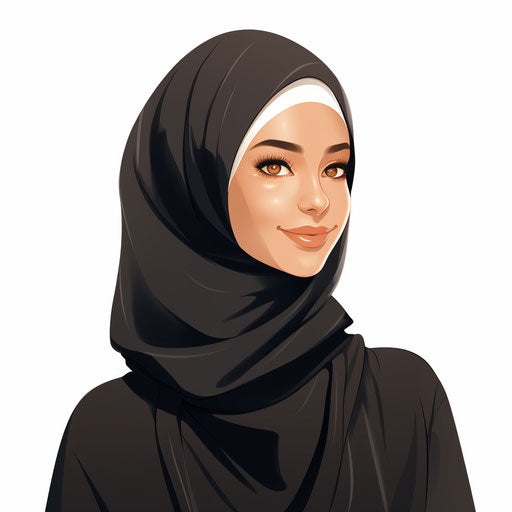 Hijab clipart in minimalist style, on white background
