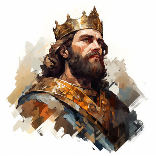 King: Oil paint style on white background