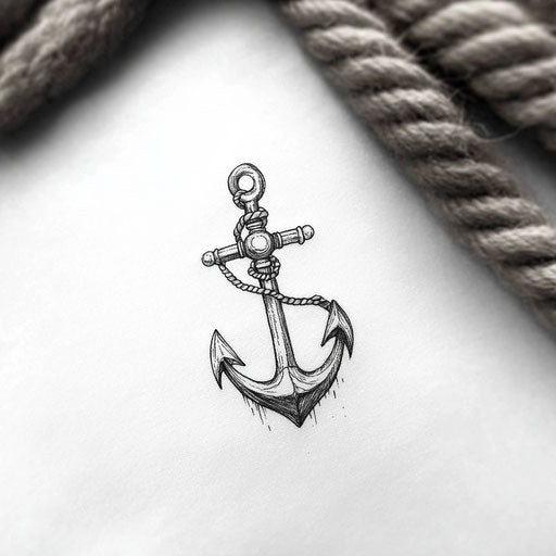 Small tattoo designs for men with anchor and rope