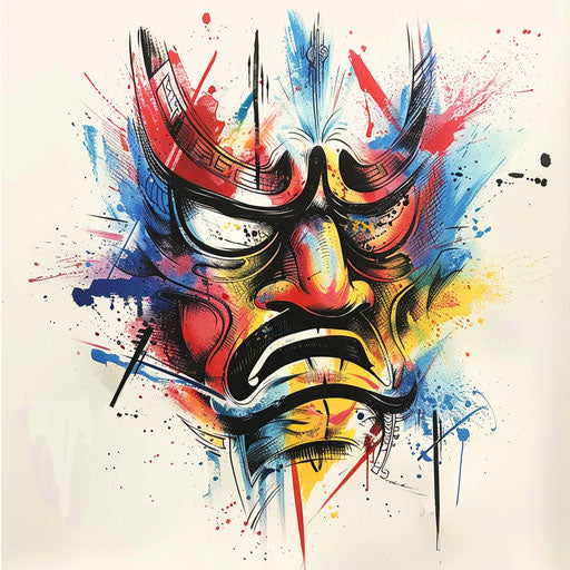 Expressionist moko tattoo sketch