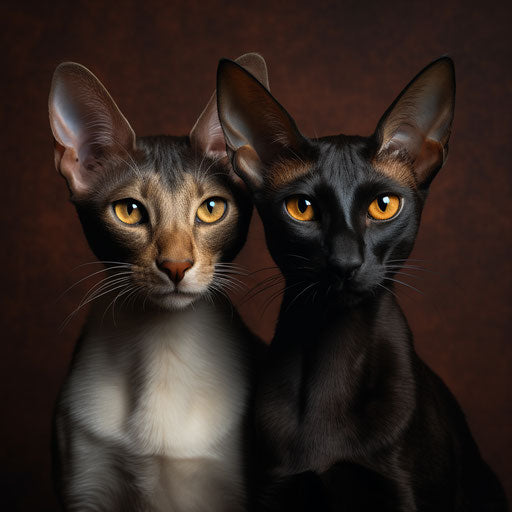 Two oriental shorthair cats