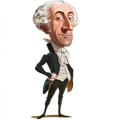 Humorous caricature of an Antoine Lavoisier caricature clipart
