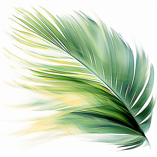 Palm leaf illustration in the style of Impressionistic Art