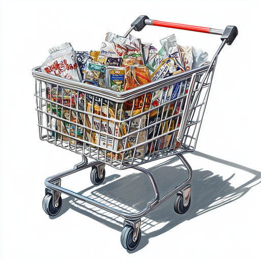 Realistic shopping cart icon clipart