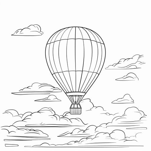Bold silhouette of a hot air balloon in the sky