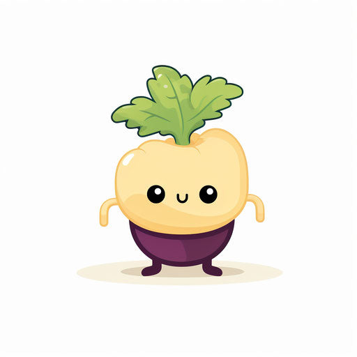 Minimalist turnip clipart on white background