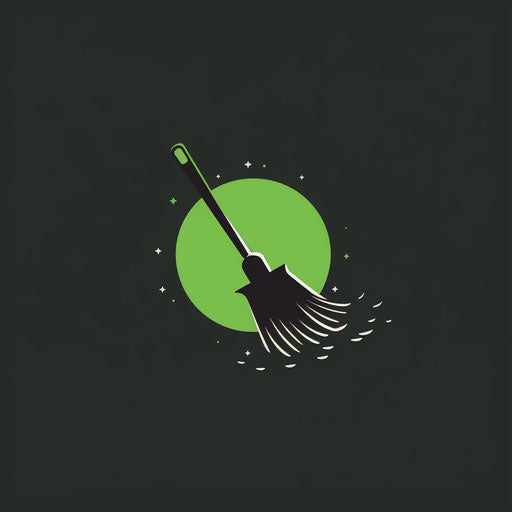 Cleaning company logo in green and black on clean backdrop