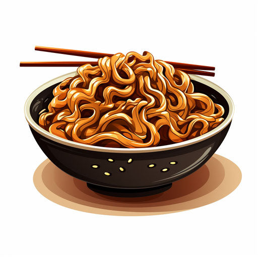 Noodles clipart in the style of Chiaroscuro Art
