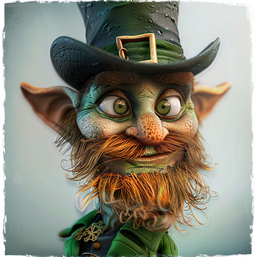 Photo realistic leprechaun clipart on flat white background