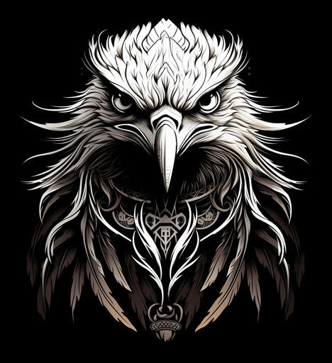 Beautiful tribal tattoo, design of an eagle head