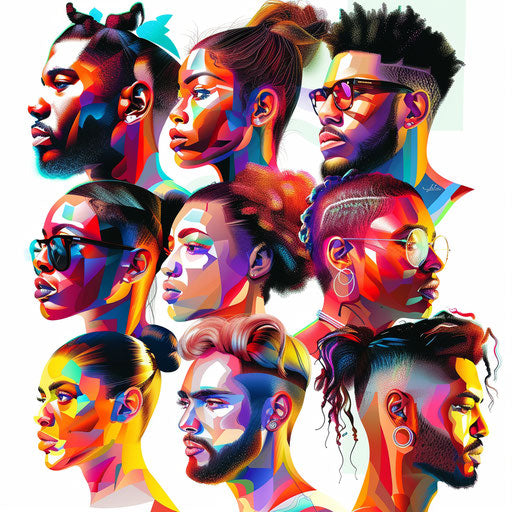 Diversity clipart in realistic style on white background