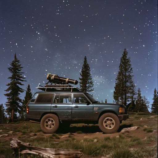 Rover astronomy under starlit sky