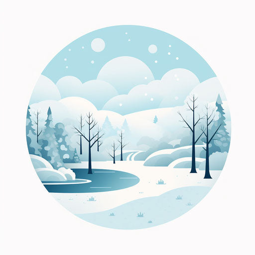 Minimalist style snow illustration on white background