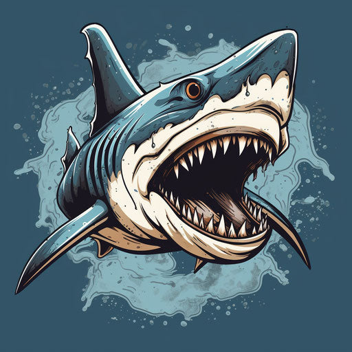 Blue shark vector logo jaws