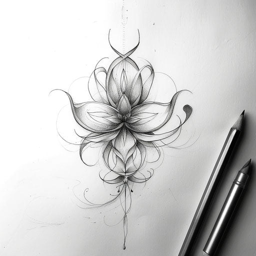 Elegant sketch of a hakuna matata symbol with delicate curves and soft gradients
