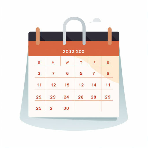 Minimalist style calendar clipart, on white background