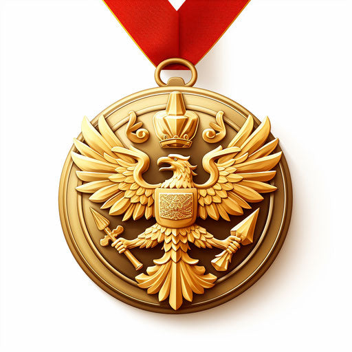 Medal clipart in the style of Oil painting, on a white background