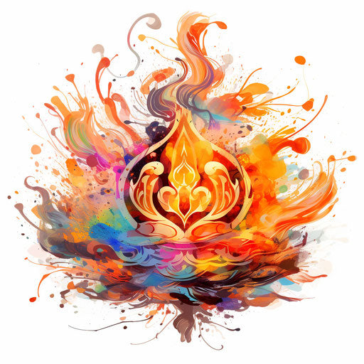 Floral clipart in the style of Oil painting, on a white background