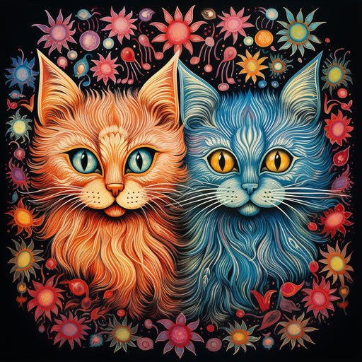 Two Louis Wain cats