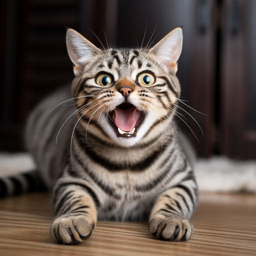 American shorthair cat meows