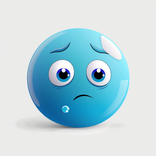 Sad blue ball