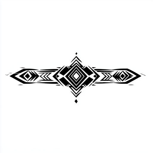 Minimalist tribal armband tattoo on white background