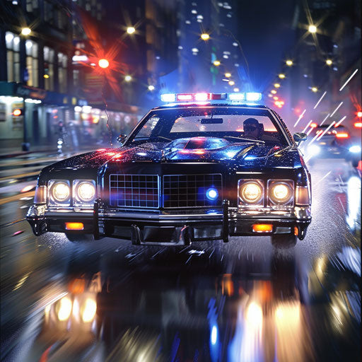 High-speed chase with 1976 Malibu Classic police car