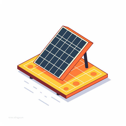 Minimalist style solar panel illustration on white background