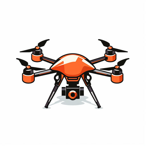 Minimalist drone illustration on white background