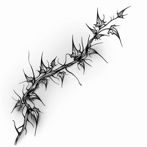 Detailed traditional black vine tattoo design