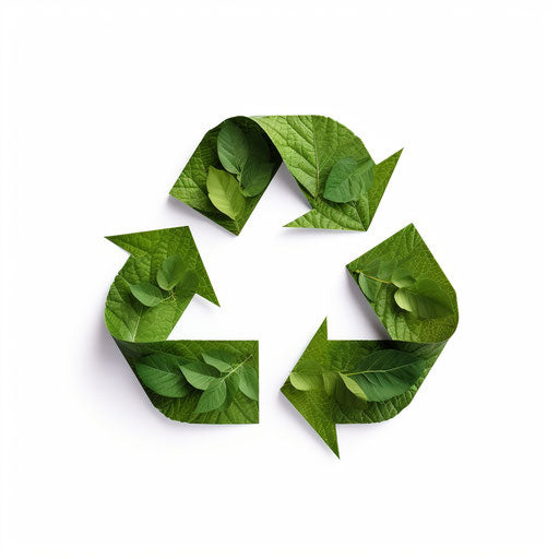 Minimalist style recycling clipart on white background