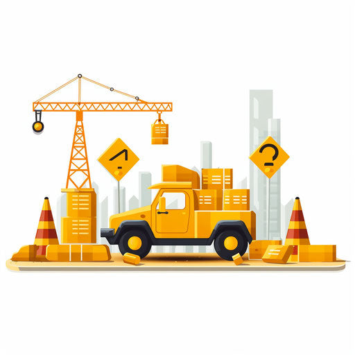 Under construction clipart in the minimalist style, on a white background