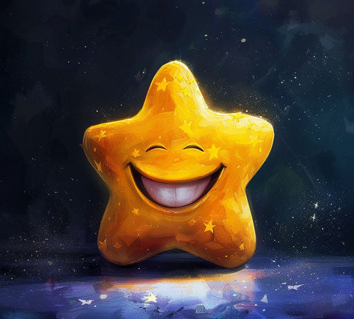 Staring contest of a smiling and exaggerated emoticon