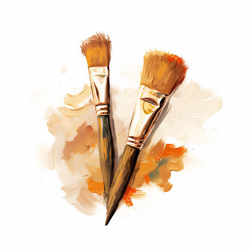 Brush clipart in the style of Oil painting, on a white background