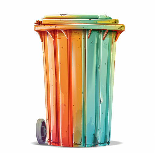 Realistic style trash can clipart on white background