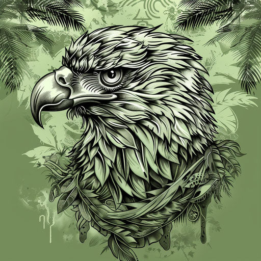 Exotic sketch of a Mexican eagle tattoo