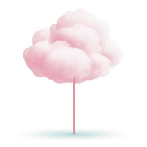 Minimalist cotton candy illustration on white background