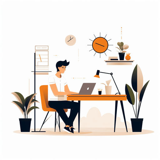 Minimalist style work clipart on white background