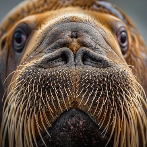 Close-up of walrus whiskers
