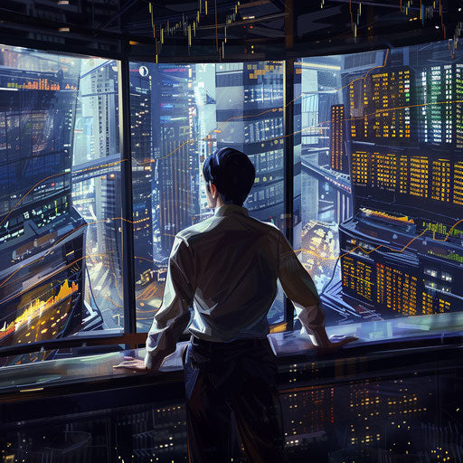 Businessman overlooking the trading floor
