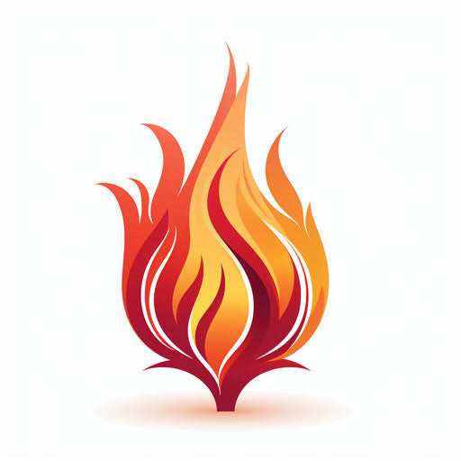 Minimalist style fire illustration, on a white background